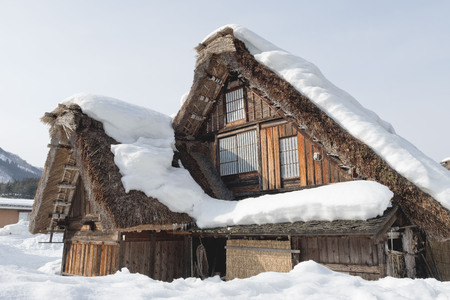 Shirakawago, Japan historic winter village.のeditorial素材