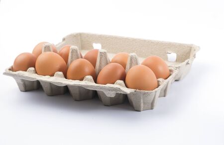Cardboard egg rack with eggs