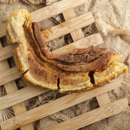 Oriental Roast Pork Belly on heating pad Crispy Porkの写真素材