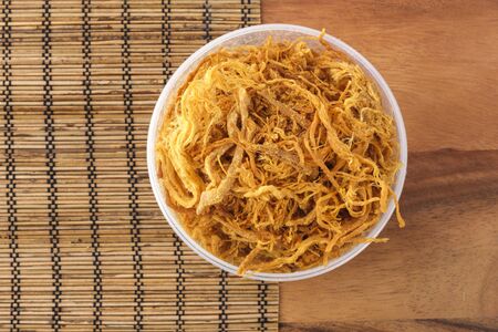 Crispy Shredded Pork background food ready to eatの写真素材