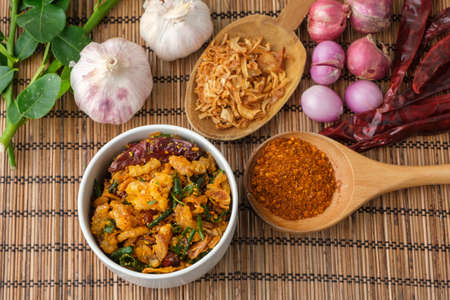 Pork Crackling Chili Paste, Thai style Chili Dipの写真素材