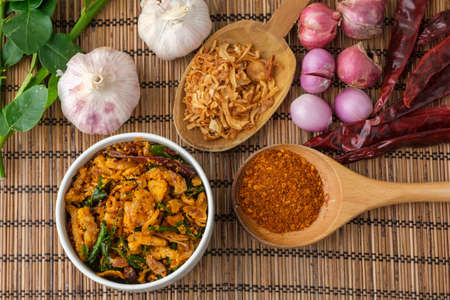 Pork Crackling Chili Paste, Thai style Chili Dipの写真素材