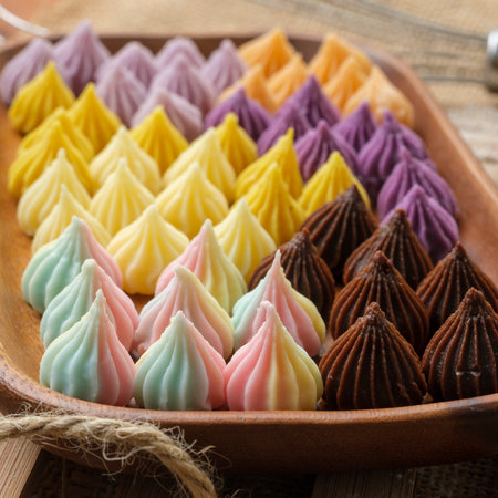 Thai Dessert. It's made solely with flour, sugar, and coconutの写真素材