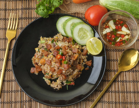 Stir fried wide rice noodles with chicken. Thai dish, Thai peoplの写真素材