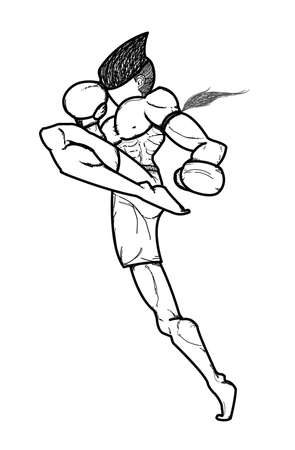 Muay Thai martial artのイラスト素材