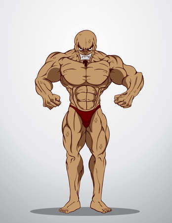 Bodybuilder Fitness Illustration のイラスト素材