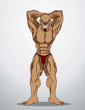 Bodybuilder Fitness Illustration のイラスト素材