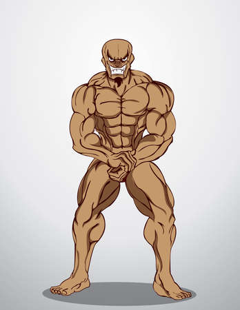Bodybuilder Fitness Illustration のイラスト素材