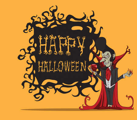 Cartoon Count Dracula  Halloweenのイラスト素材