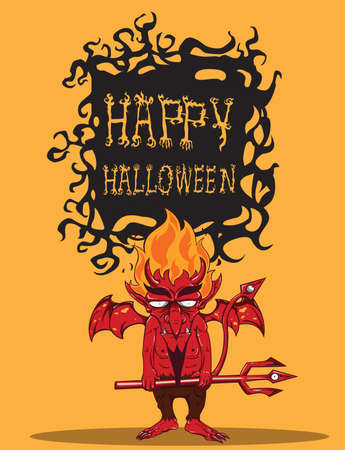Red Devil  Halloween monsterのイラスト素材