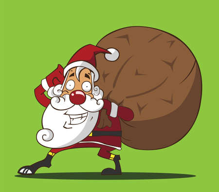Santa Claus bag of giftsのイラスト素材
