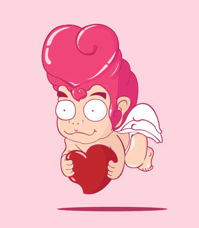 Funny little cupid  Illustration of a Valentine s Day  Vectorのイラスト素材