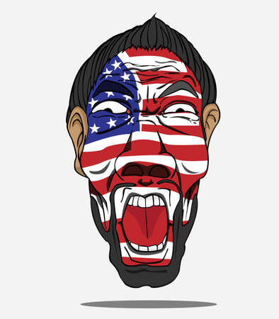 football fan from USAのイラスト素材