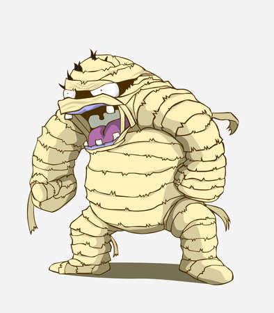 Mummy Character vector and illustration. Monster in Halloween nightのイラスト素材