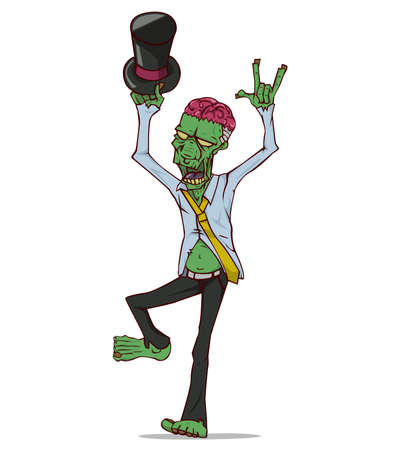 Zombie Monster in Halloween nightのイラスト素材