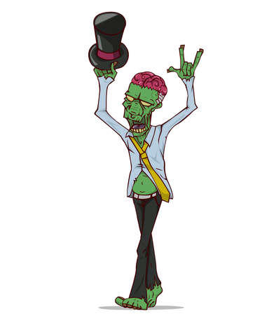 Zombie Monster in Halloween nightのイラスト素材