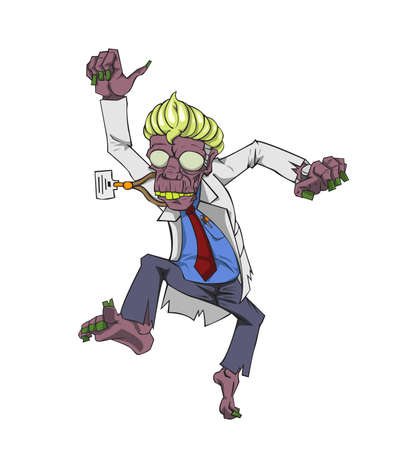 Doctor zombie. Monster in Halloween nightのイラスト素材