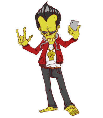 Zombie Monster in Halloween nightのイラスト素材