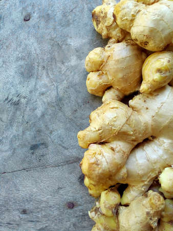 Ginger on old wood boardの素材