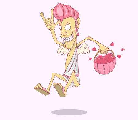 Cupid cartoon  vector and illustration. valentine dayのイラスト素材