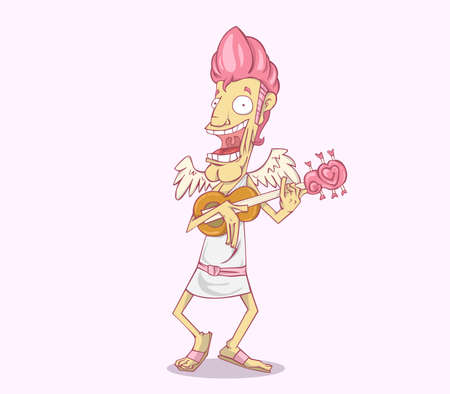 Cupid cartoon  vector and illustration. valentine dayのイラスト素材