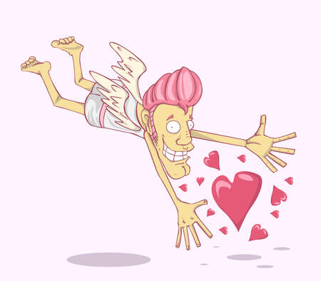 Cupid cartoon  vector and illustration. valentine dayのイラスト素材