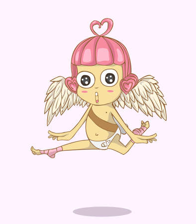 Cupid cartoon  vector and illustration. valentine dayのイラスト素材
