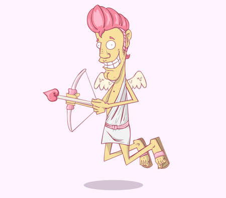 Cupid cartoon  vector and illustration. valentine dayのイラスト素材