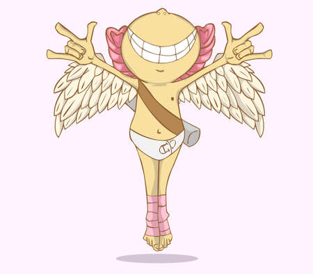 Cupid cartoon  vector and illustration. valentine dayのイラスト素材