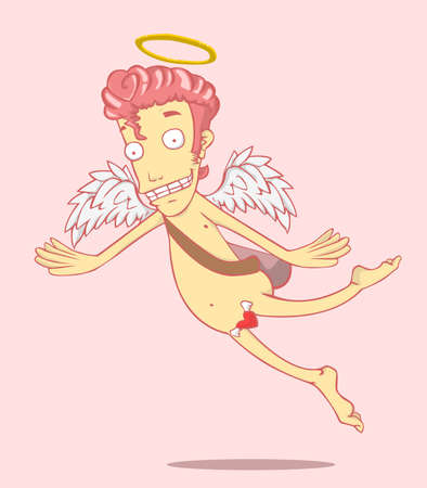 Cupid cartoon  vector and illustration. valentine dayのイラスト素材