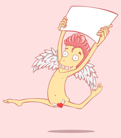 Cupid cartoon  vector and illustration. valentine dayのイラスト素材