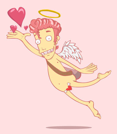 Cupid cartoon  vector and illustration. valentine dayのイラスト素材