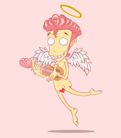 Cupid cartoon  vector and illustration. valentine dayのイラスト素材