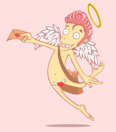 Cupid cartoon  vector and illustration. valentine dayのイラスト素材