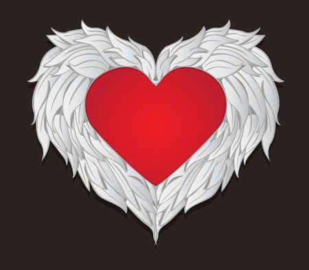Design Winged Heart on Valentine's Day.vector and illustrationのイラスト素材