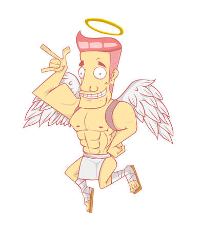 Cupid cartoon  and illustration. valentine dayのイラスト素材