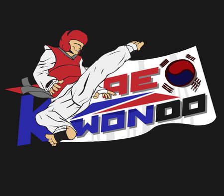 Create taekwondo logo. vector and illustrationのイラスト素材