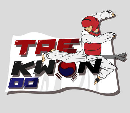 Create taekwondo logo. vector and illustrationのイラスト素材