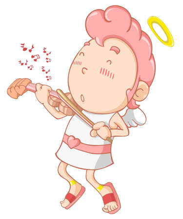 Cupid cute vector. Valentineâs Day and mascot. Cartoon vector Isolated on white backgroundのイラスト素材