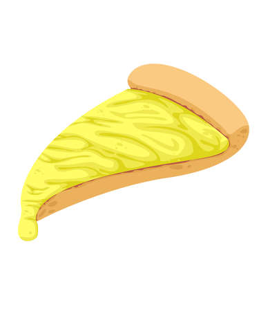 Cheese Pizza Popular delicious food Cheese lovers. Vector and illustration with isolation and white backgroundのイラスト素材