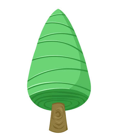 big tree with green leaves and white background. vector and illustrationのイラスト素材