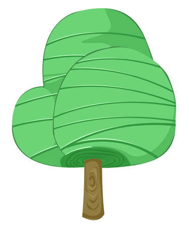 big tree with green leaves and white background. vector and illustrationのイラスト素材