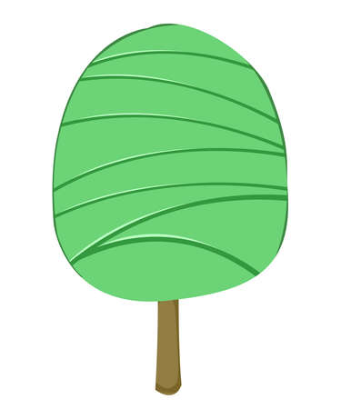 big tree with green leaves and white background. vector and illustrationのイラスト素材