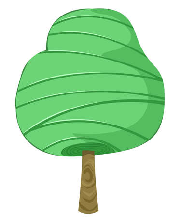 big tree with green leaves and white background. vector and illustrationのイラスト素材