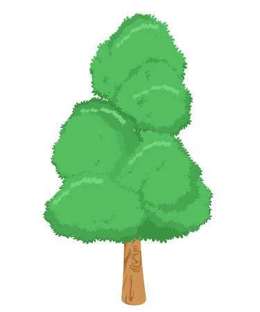 big tree with green leaves and white background. vector and illustrationのイラスト素材