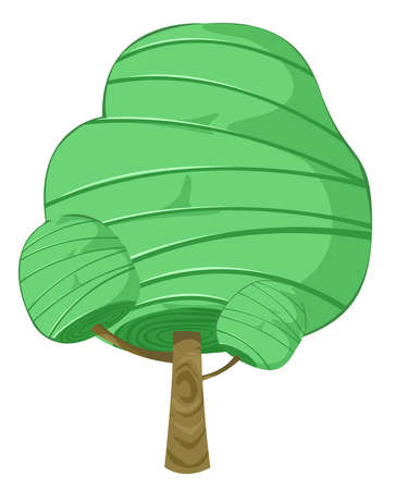 big tree with green leaves and white background. vector and illustrationのイラスト素材