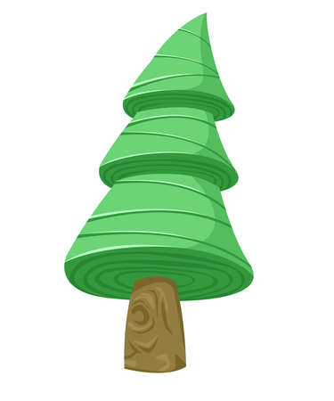 big tree with green leaves and white background. vector and illustrationのイラスト素材