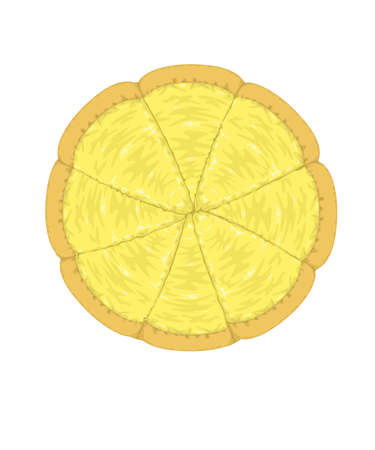 Cheese Pizza Popular delicious food Cheese lovers. Vector and illustration with isolation and white backgroundのイラスト素材