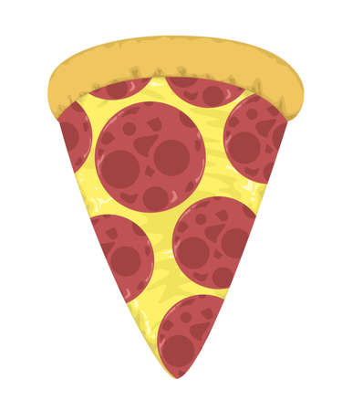 Pepperoni pizza on top of cheese. and have soft dough with ketchup It's food for a party. vector and illustration with isolation and white backgroundのイラスト素材