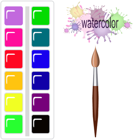 paint brush watercolor blotsのイラスト素材